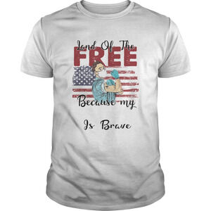 Nurse Land Of The Free Because My Is Brave American Flag Covid19 Shirt